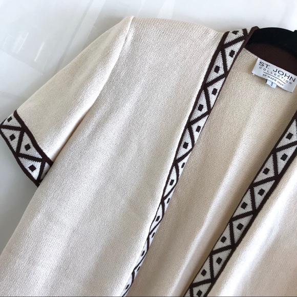 🚫SOLD🚫 St. John Short Sleeve Brown/Cream Jacket - Picture 3 of 6